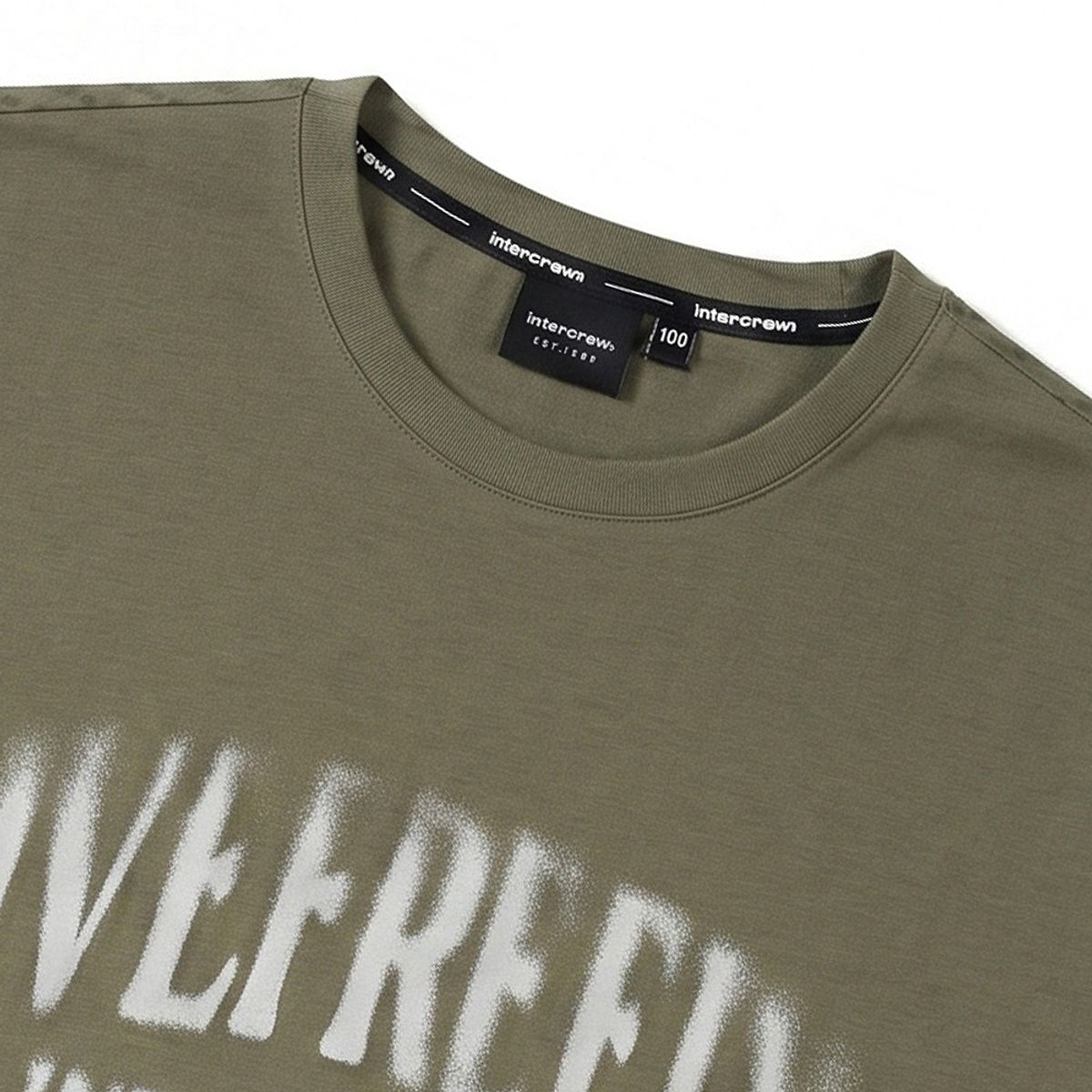 인터크루(INTERCREW) 망점 블러 기능성 반팔 티셔츠 카키 ITA2XR03AKH