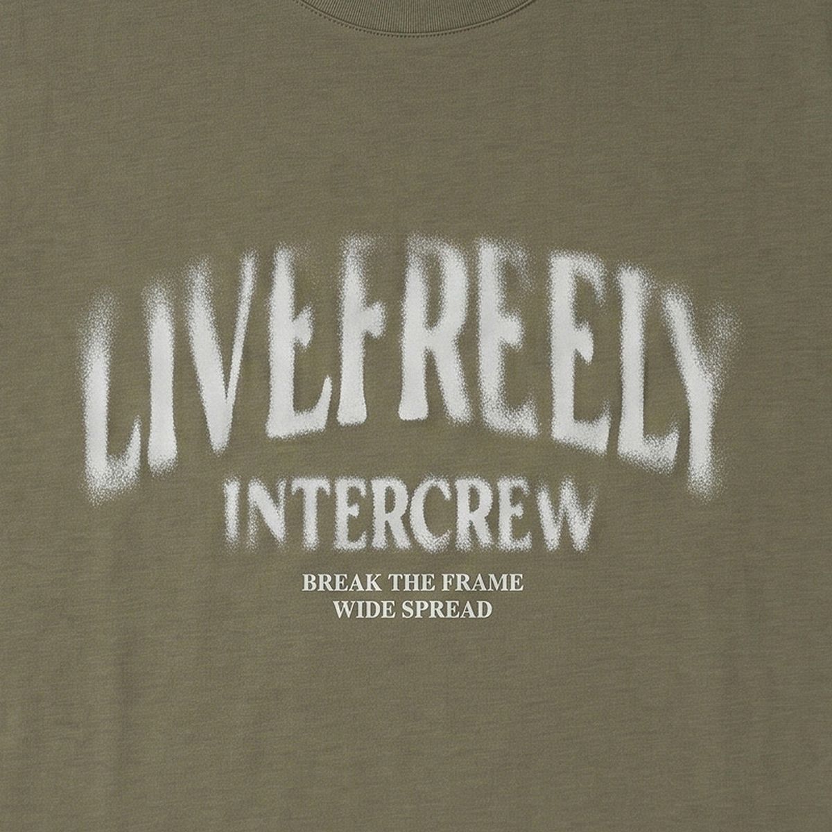 인터크루(INTERCREW) 망점 블러 기능성 반팔 티셔츠 카키 ITA2XR03AKH