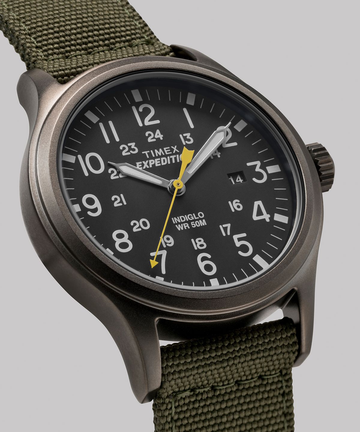 타이맥스(TIMEX) 익스페디션 스카우트 카키스트랩 인디글로 백라이트 시계 40mm