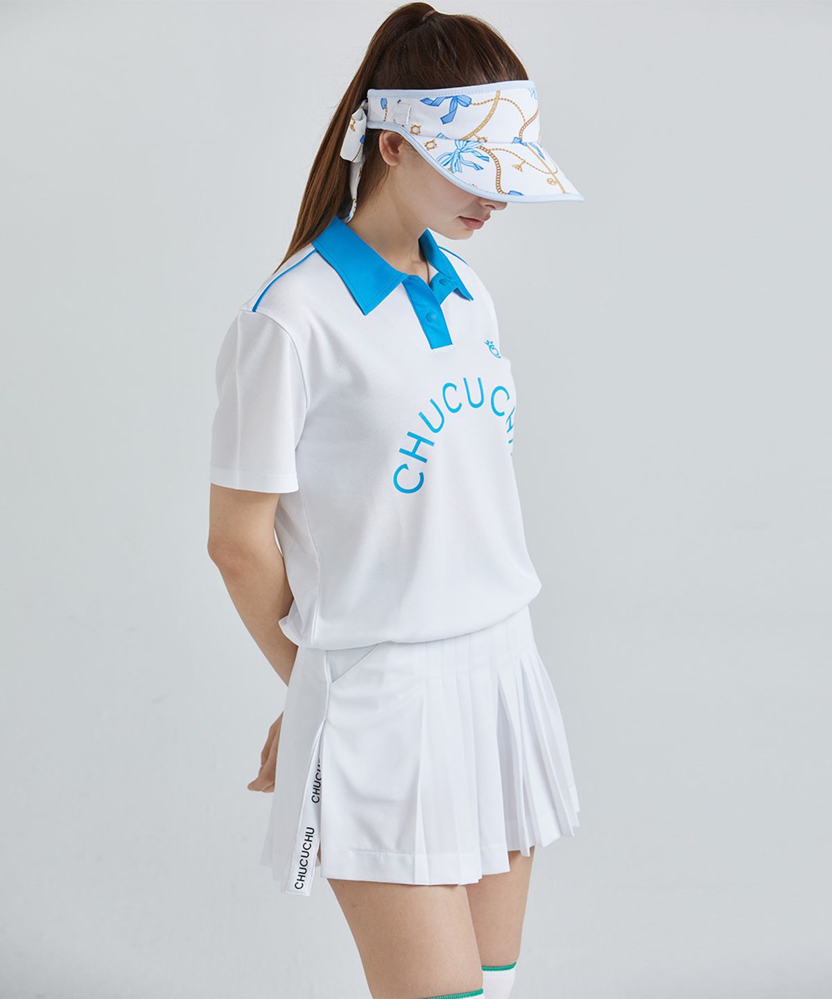 츄쿠츄(CHUCUCHU) 페이퍼 트임 플리츠 스커트 (WHITE) CBFSS-SK003W