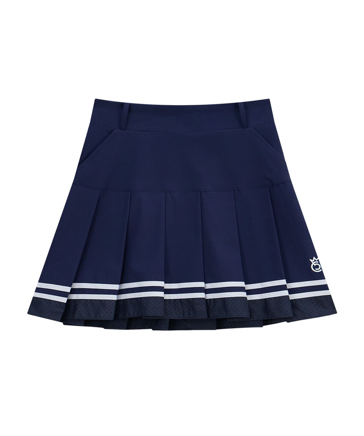 츄쿠츄(CHUCUCHU) 에어 펀칭 플리츠 스커트 (NAVY) CBFSS-SK002W