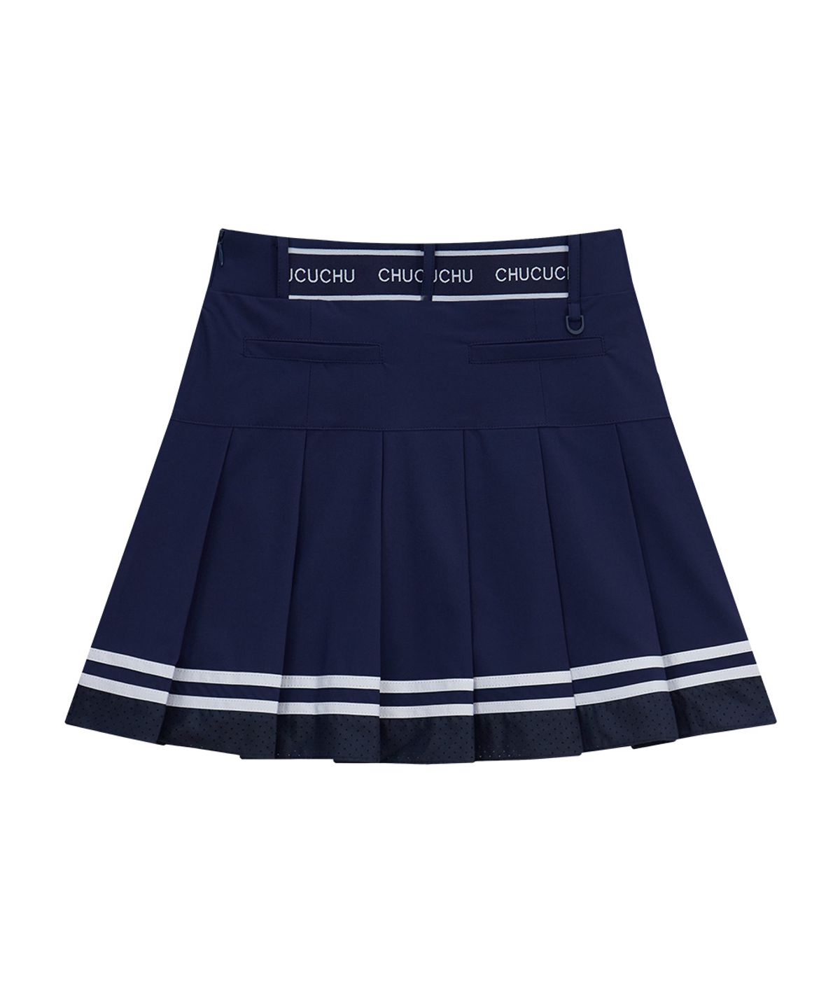 츄쿠츄(CHUCUCHU) 에어 펀칭 플리츠 스커트 (NAVY) CBFSS-SK002W
