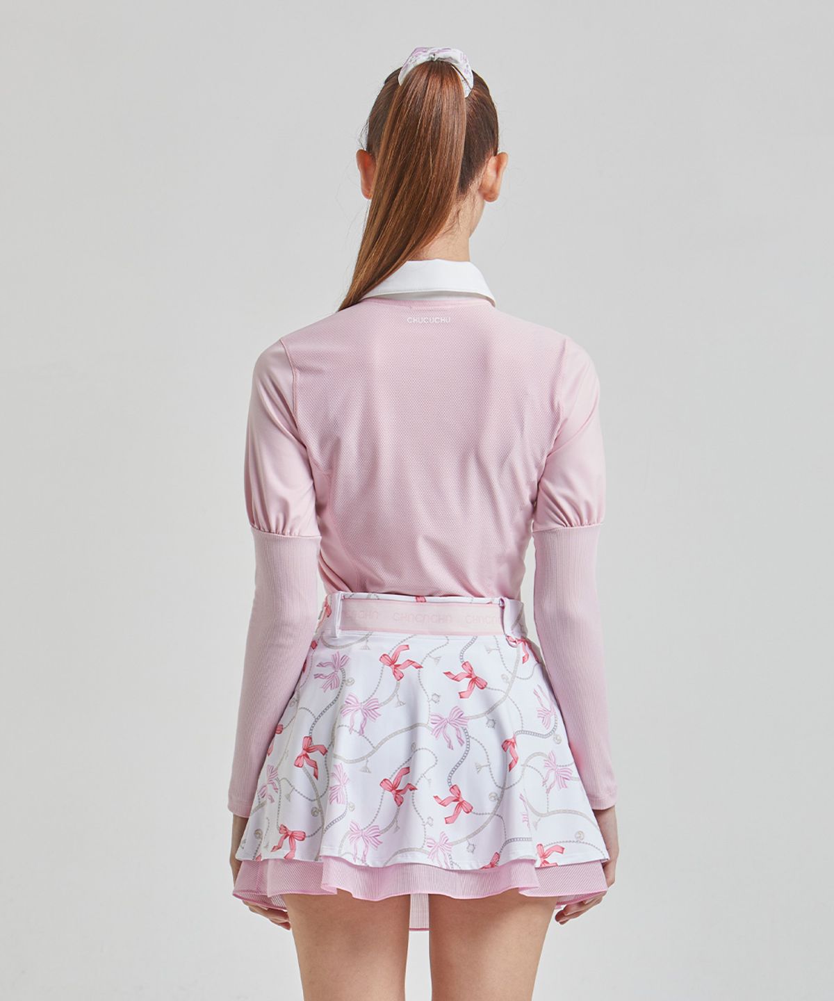 츄쿠츄(CHUCUCHU) 페탈 퍼프 카라 티셔츠 ( PINK) CBFSS-TS001W