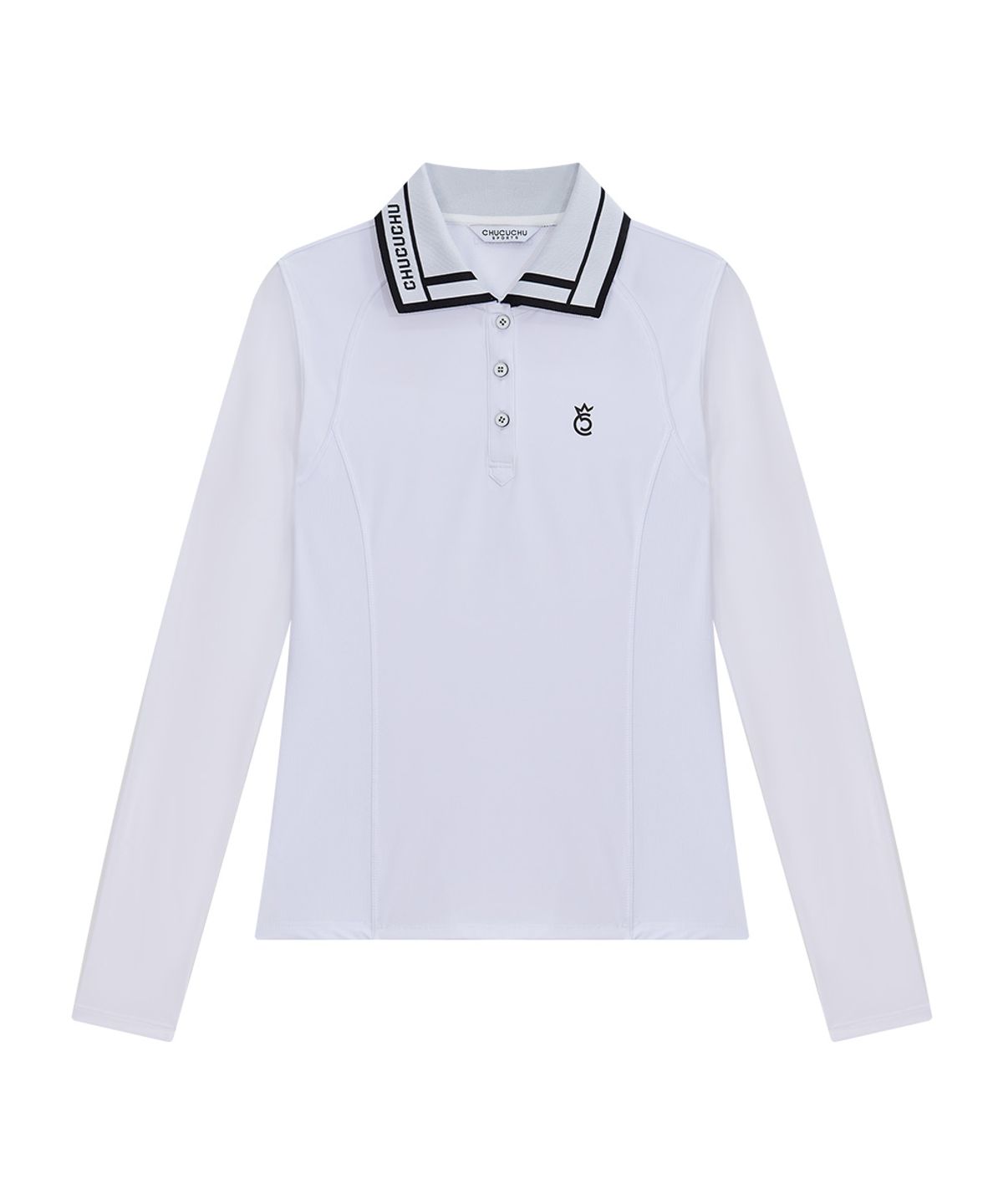 츄쿠츄(CHUCUCHU) 퓨어 쿨 메쉬 윙 카라 티셔츠 (WHITE) CBFSS-TS002W