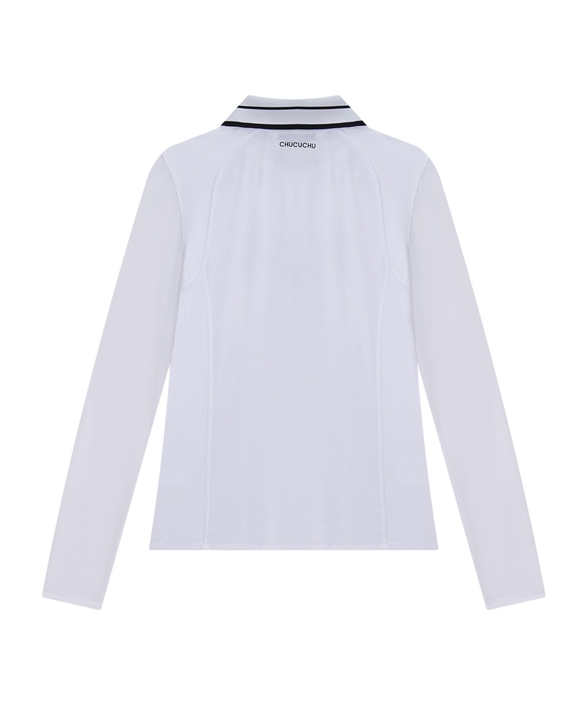 츄쿠츄(CHUCUCHU) 퓨어 쿨 메쉬 윙 카라 티셔츠 (WHITE) CBFSS-TS002W