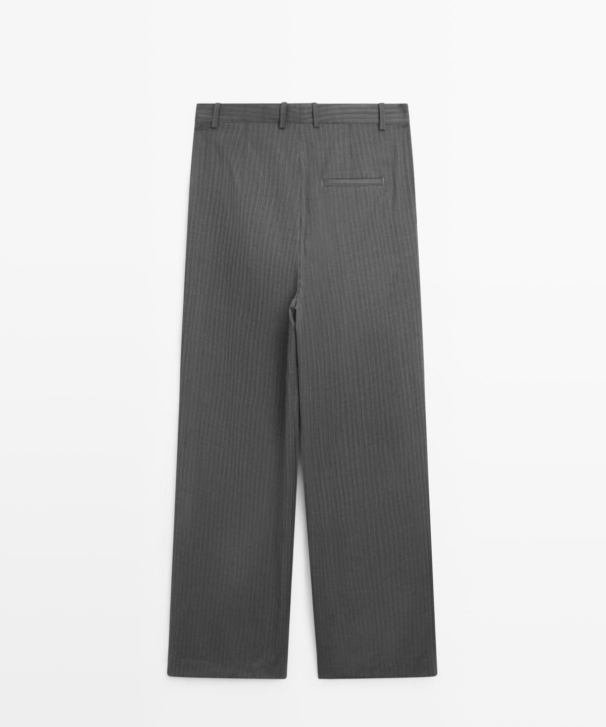 마시모두띠(MASSIMO DUTTI) Pinstripe cool wool blend suit pants