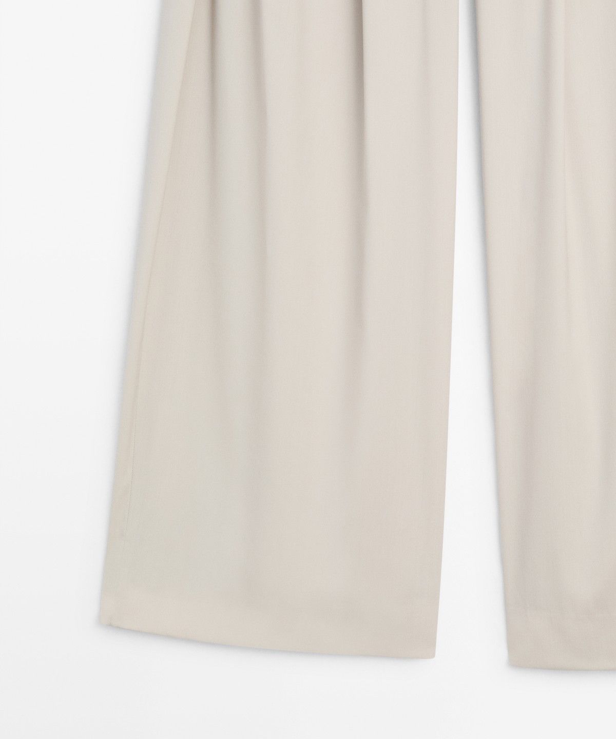 마시모두띠(MASSIMO DUTTI) 울 블렌드 핀턱 버튼 디테일 팬츠
