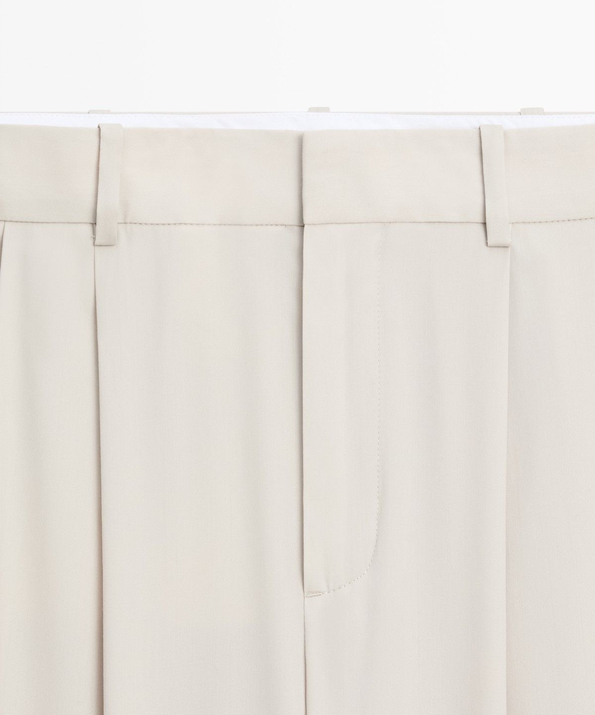 마시모두띠(MASSIMO DUTTI) 울 블렌드 핀턱 버튼 디테일 팬츠