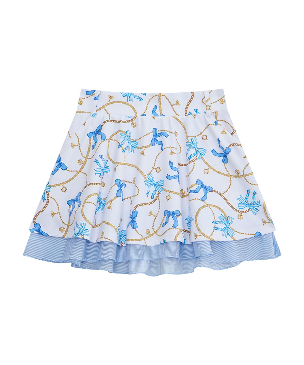 츄쿠츄(CHUCUCHU) 피타 더블 플레어 스커트 (LIGHT BLUE) CBFSS-SK004W