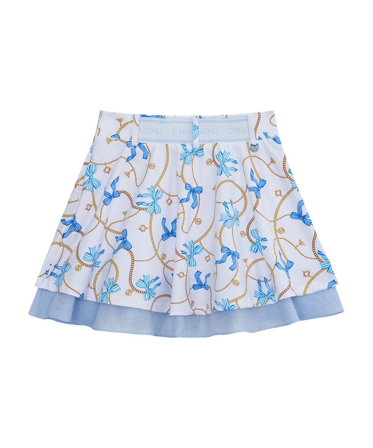 츄쿠츄(CHUCUCHU) 피타 더블 플레어 스커트 (LIGHT BLUE) CBFSS-SK004W