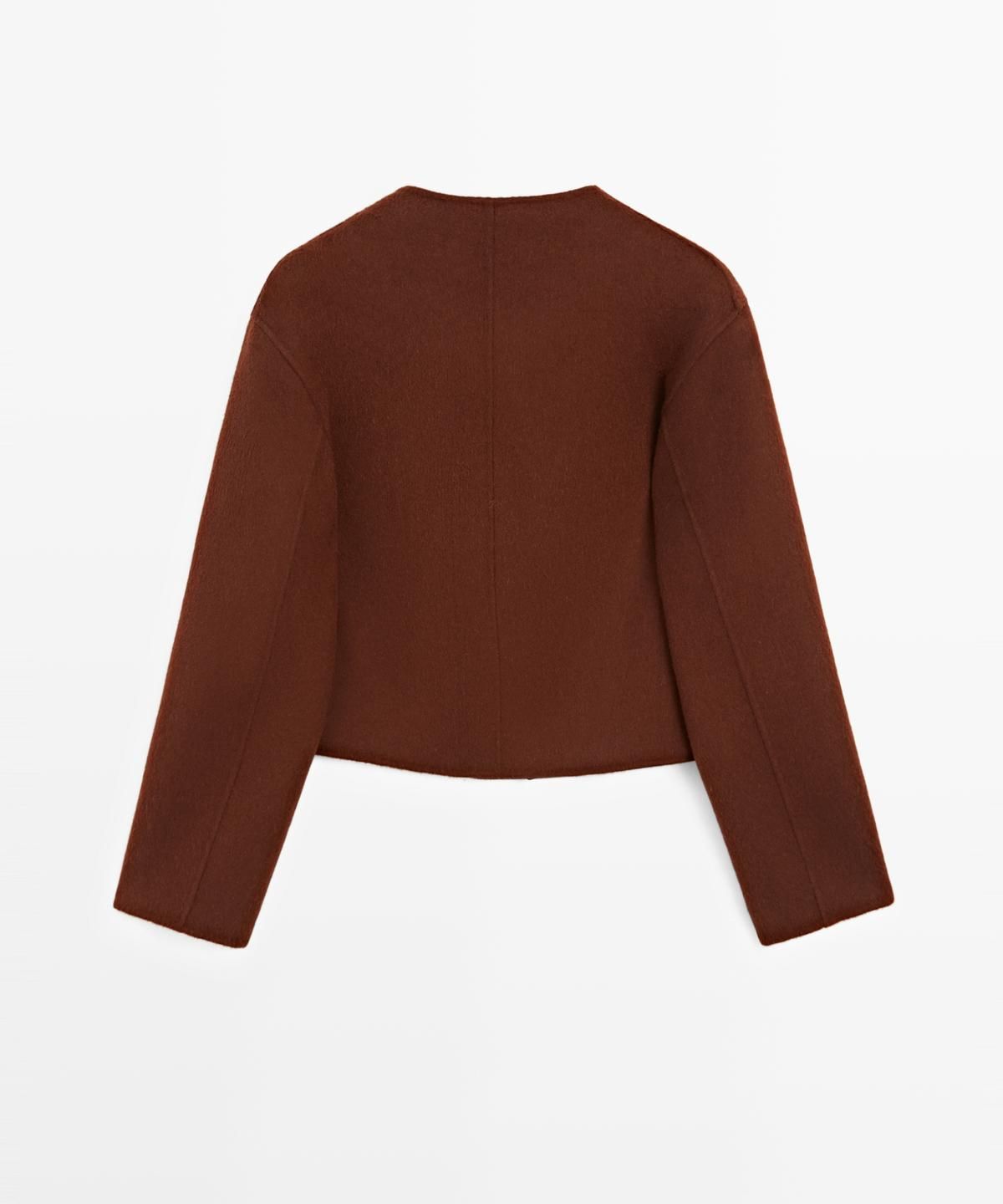 마시모두띠(MASSIMO DUTTI) 버튼 디테일 케이프 재킷
