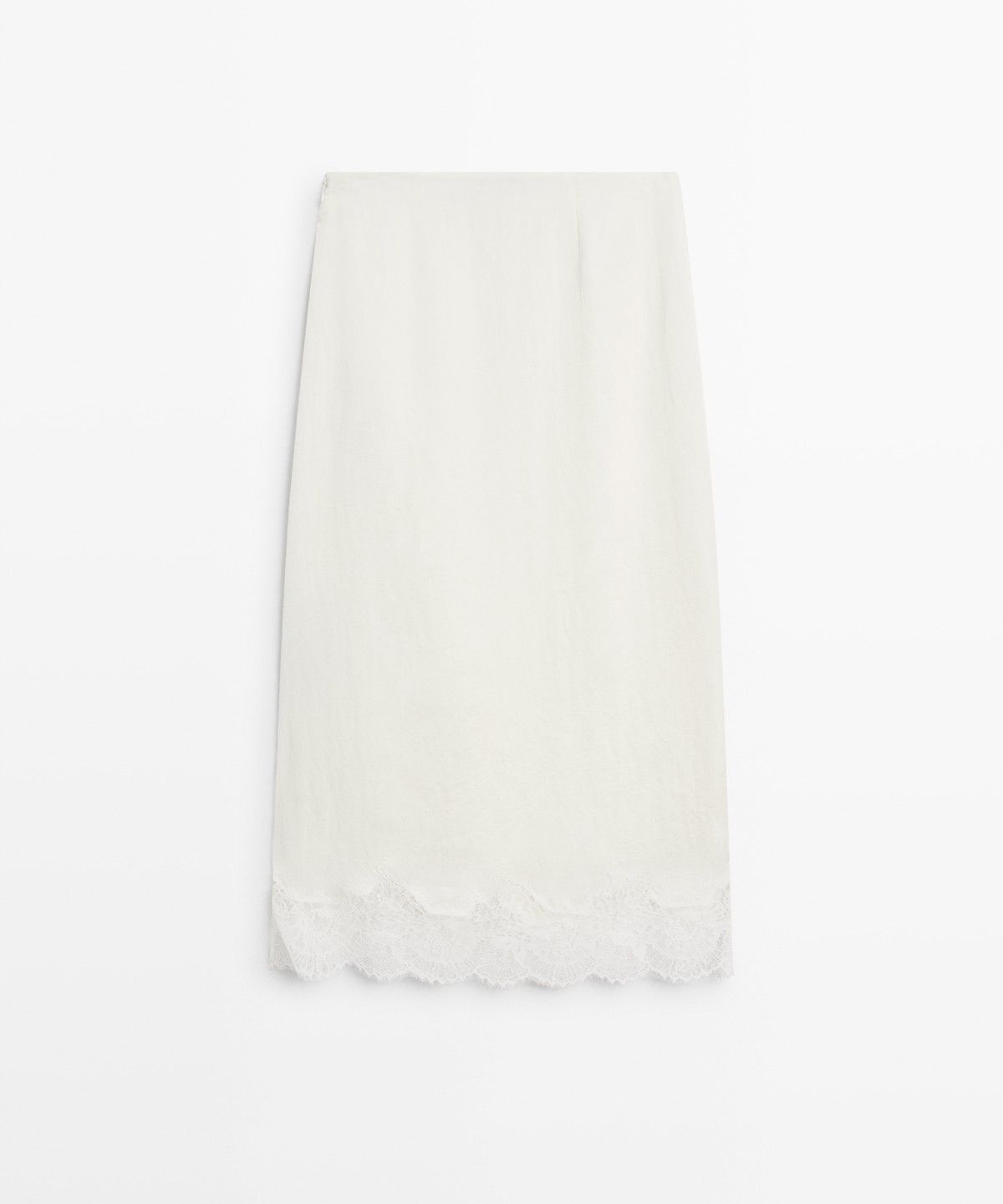 마시모두띠(MASSIMO DUTTI) 플루이드 미디 스커트에 레이스 디테일