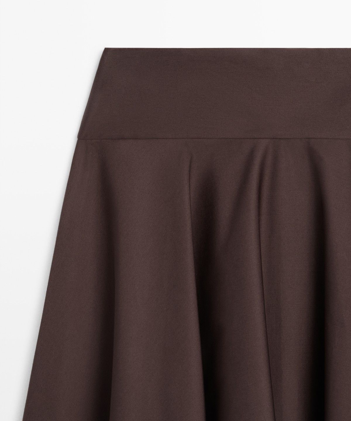 마시모두띠(MASSIMO DUTTI) 요크 디테일 플라운스 미디 스커트