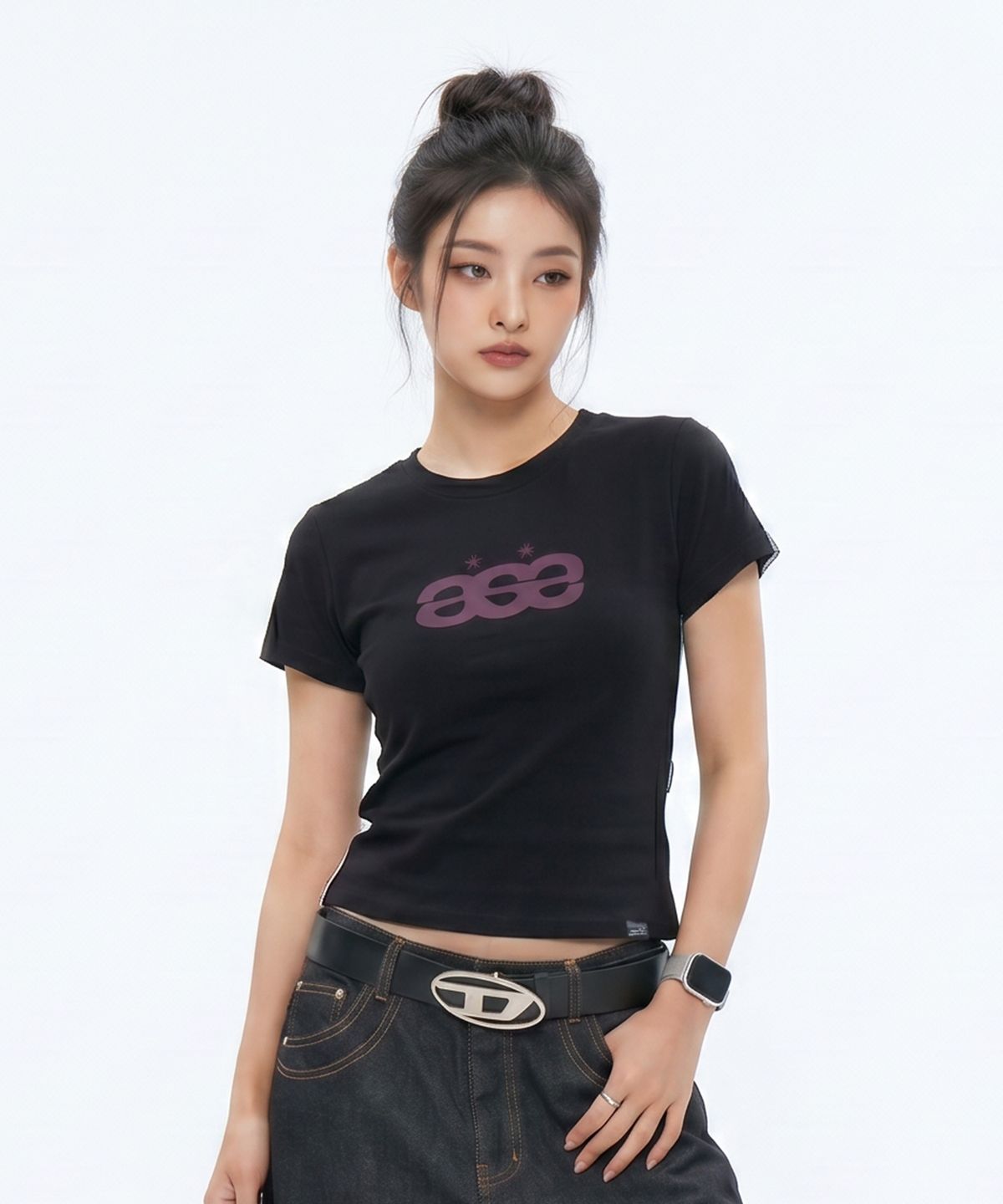 페이드(PEID) PD ase 슬림핏 반팔티 블랙