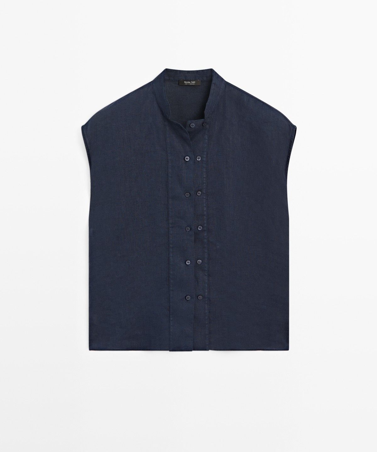 마시모두띠(MASSIMO DUTTI) 버튼 디테일 100% 린넨 플루이드 셔츠