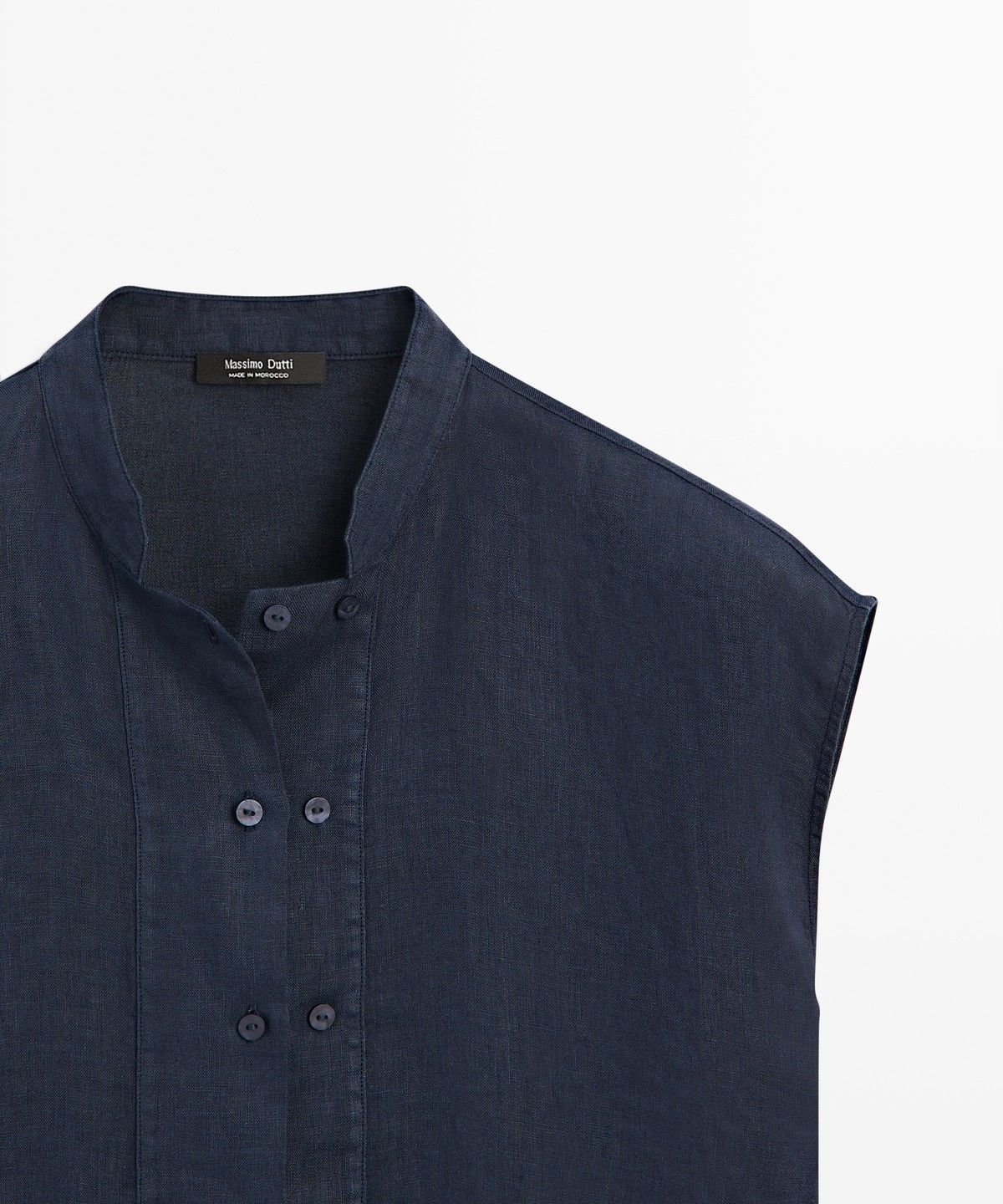 마시모두띠(MASSIMO DUTTI) 버튼 디테일 100% 린넨 플루이드 셔츠
