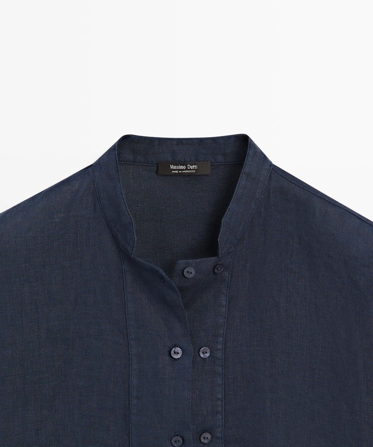 마시모두띠(MASSIMO DUTTI) 버튼 디테일 100% 린넨 플루이드 셔츠