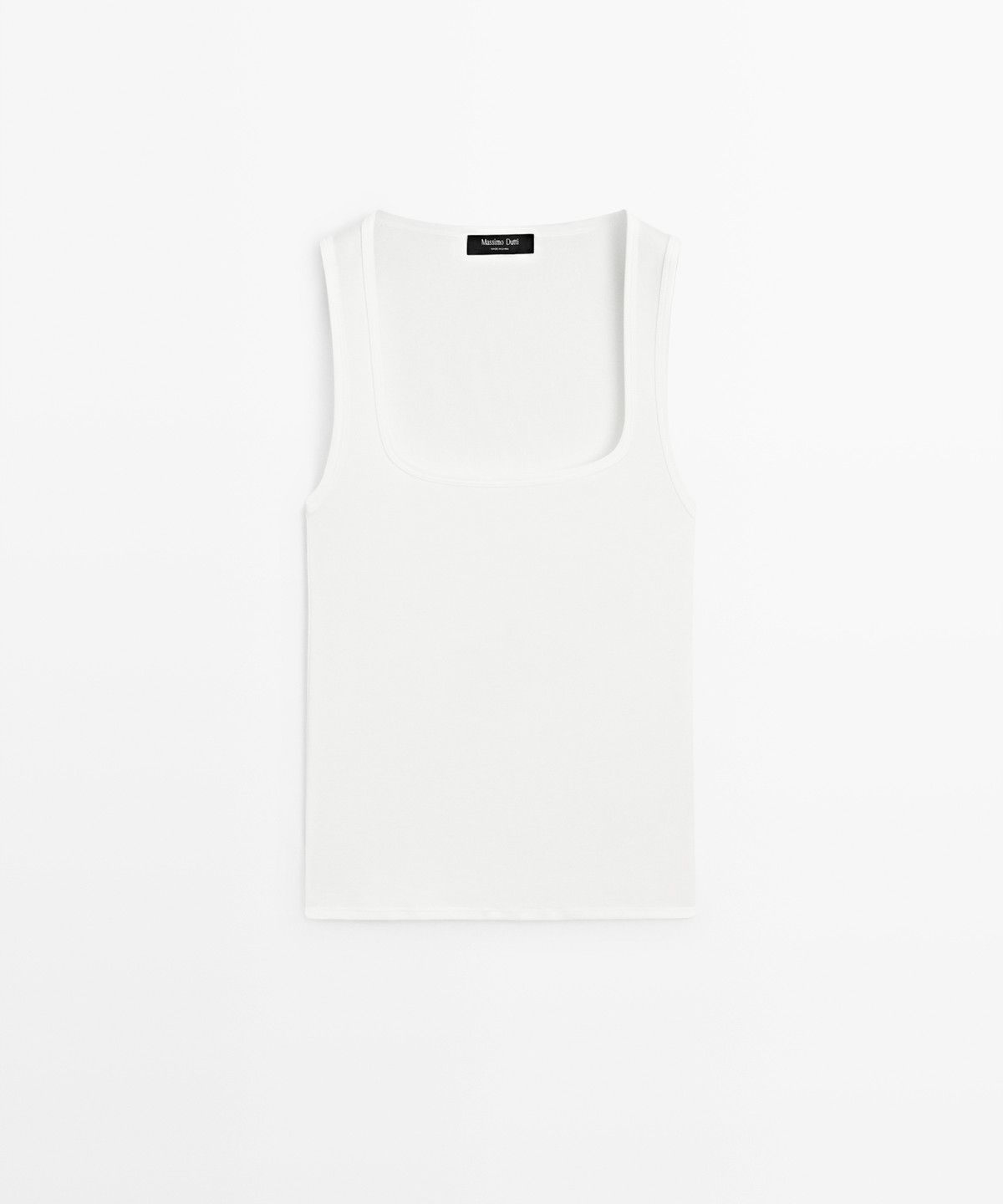 마시모두띠(MASSIMO DUTTI) 코튼 스퀘어넥 탑