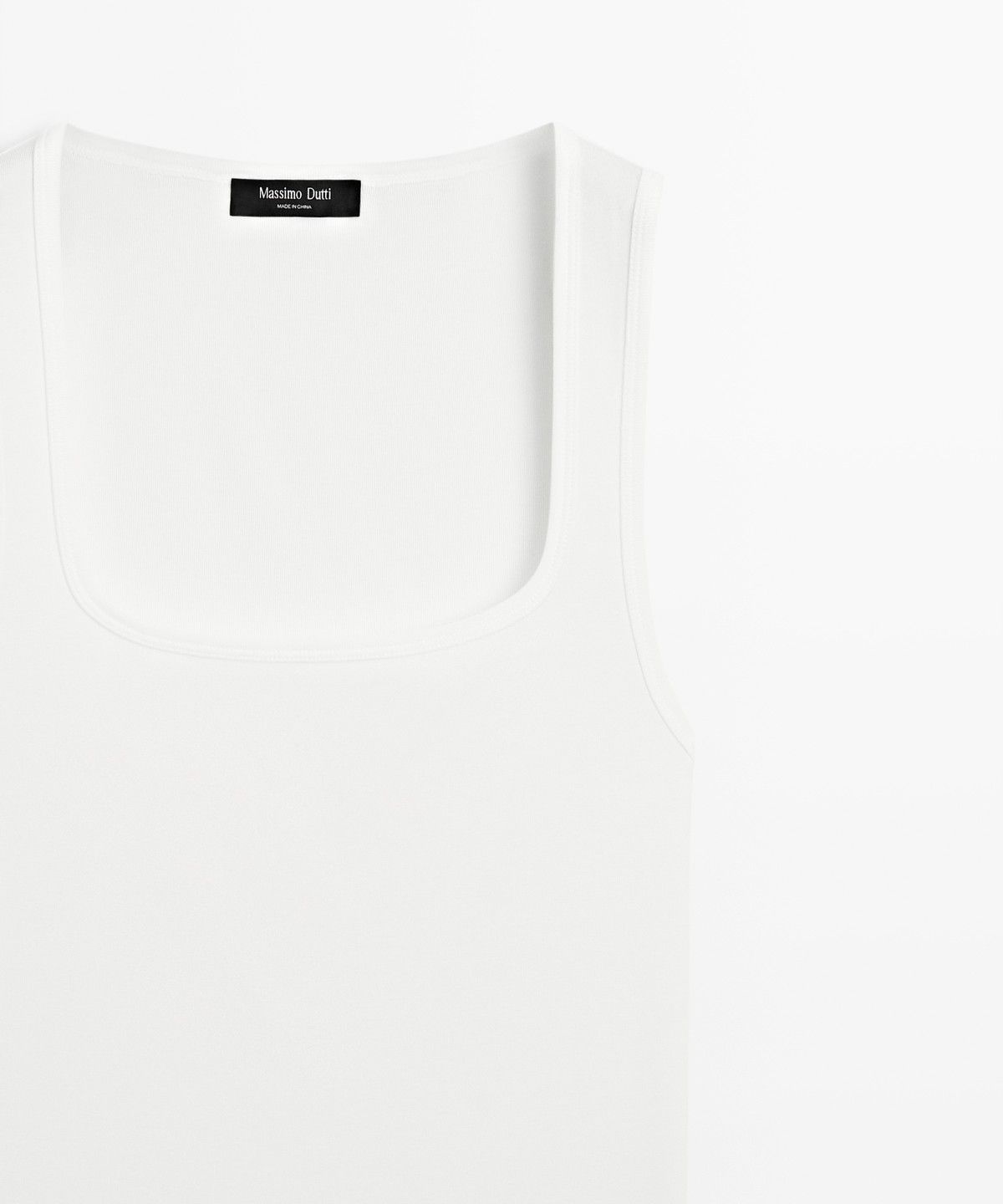 마시모두띠(MASSIMO DUTTI) 코튼 스퀘어넥 탑