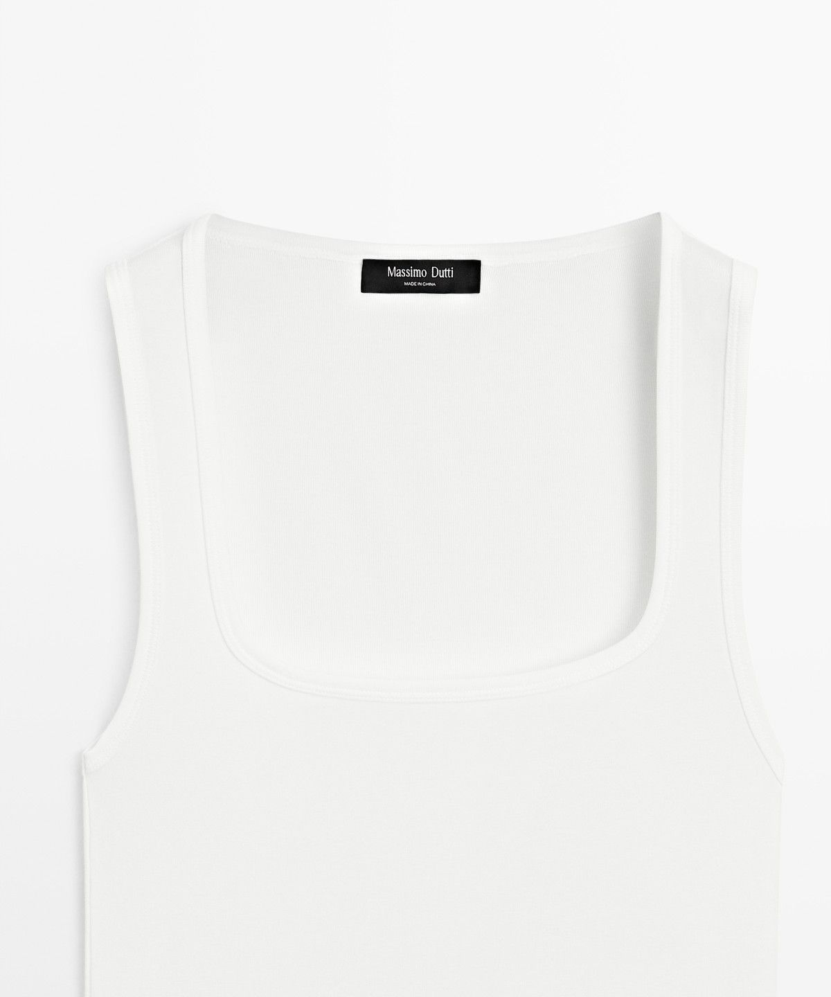 마시모두띠(MASSIMO DUTTI) 코튼 스퀘어넥 탑