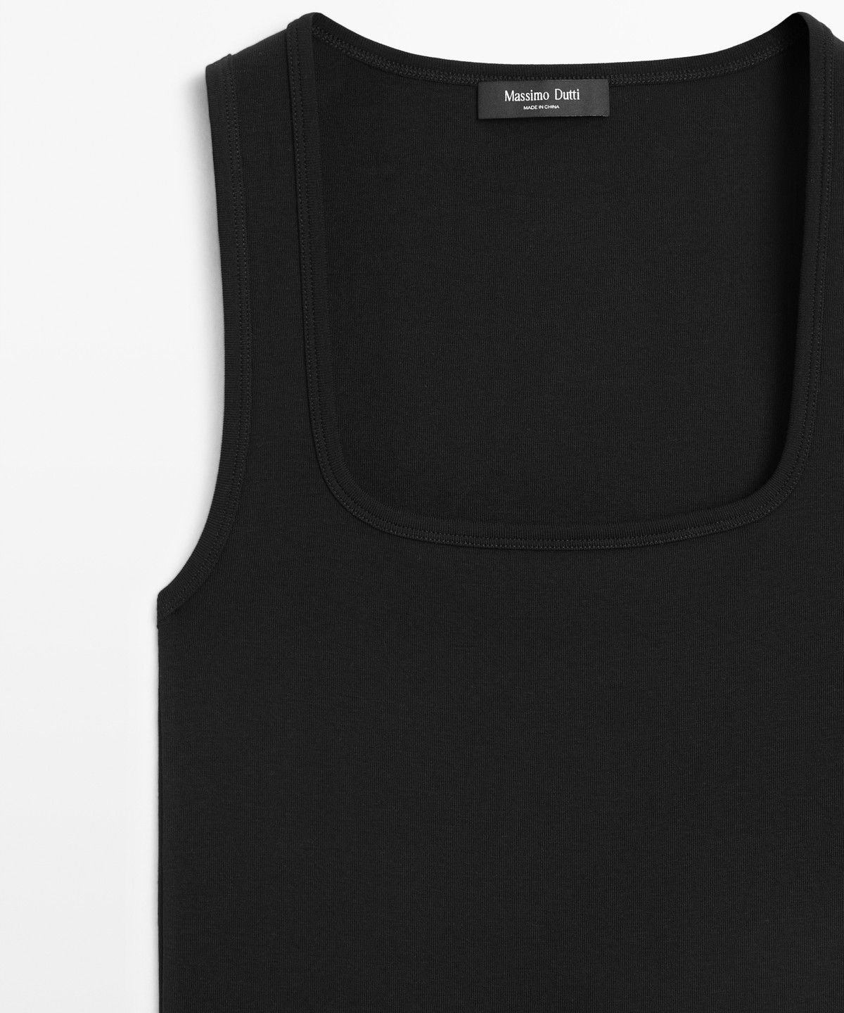 마시모두띠(MASSIMO DUTTI) 코튼 스퀘어넥 탑