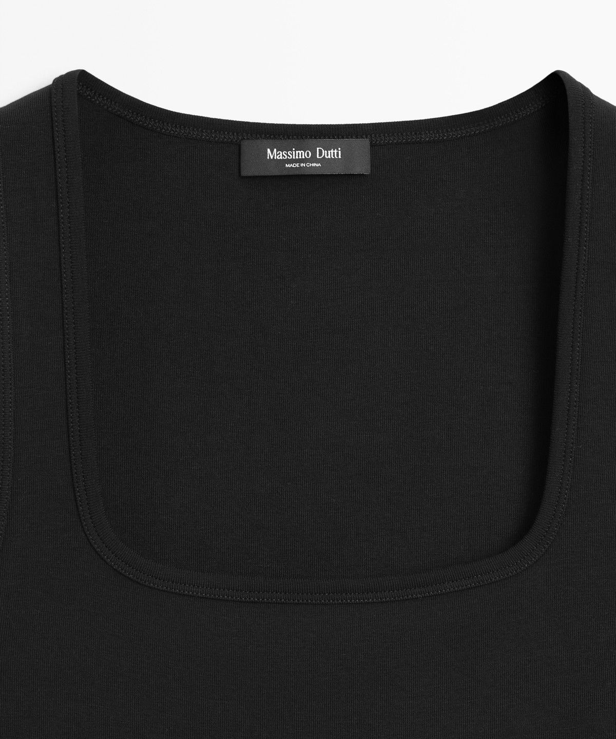 마시모두띠(MASSIMO DUTTI) 코튼 스퀘어넥 탑