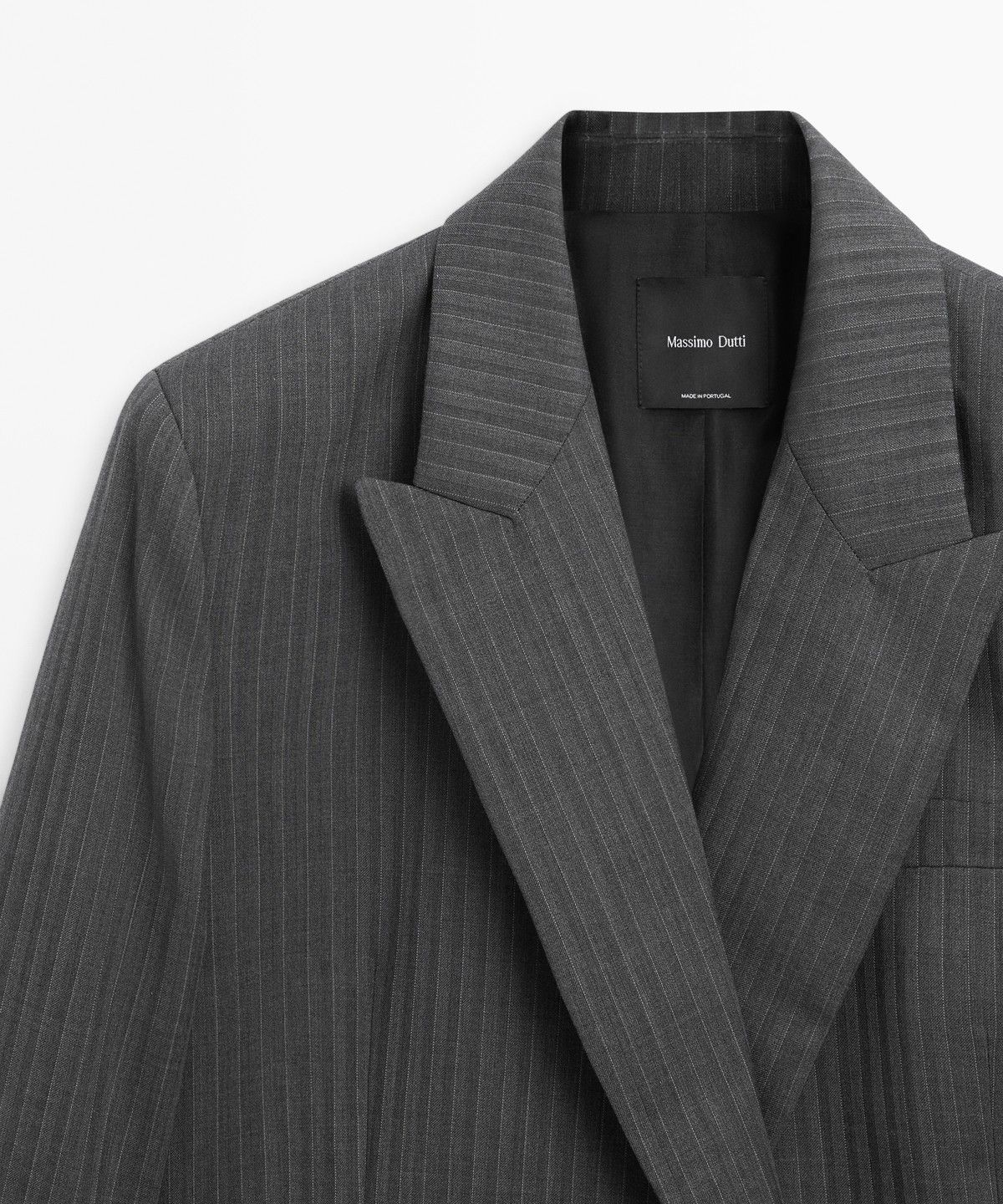 마시모두띠(MASSIMO DUTTI) Pinstripe cool wool blend suit blazer