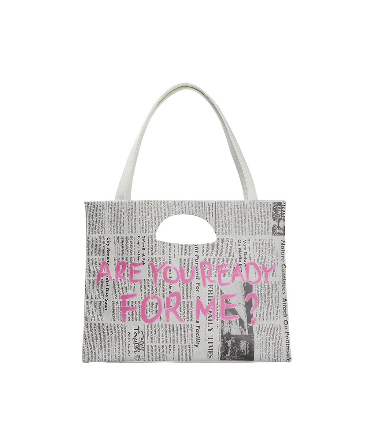 그레일즈(GRAILZ) NEWS PAPER TOTE BAG [GRAY]