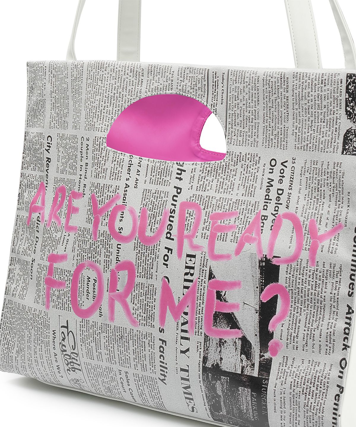 그레일즈(GRAILZ) NEWS PAPER TOTE BAG [GRAY]