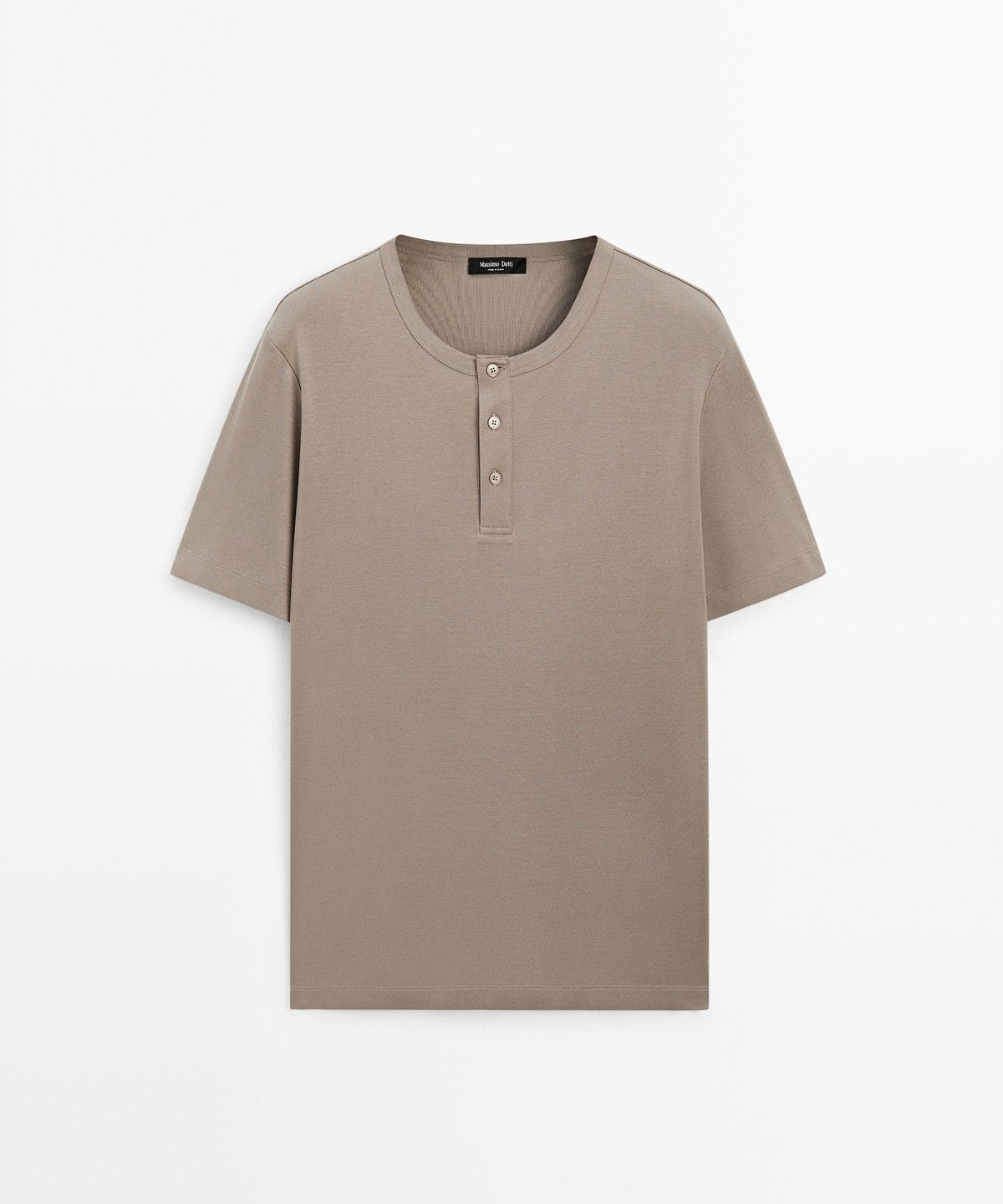 마시모두띠(MASSIMO DUTTI) 100% 코튼 헨리넥 티셔츠