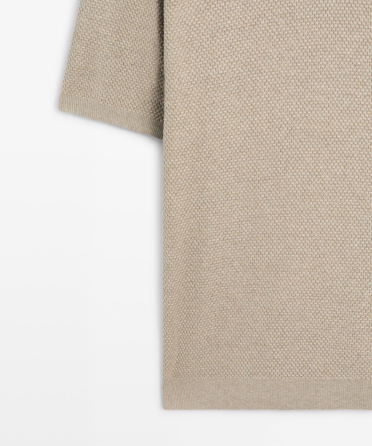 마시모두띠(MASSIMO DUTTI) 코튼 블렌드 브이넥 니트 폴로 셔츠