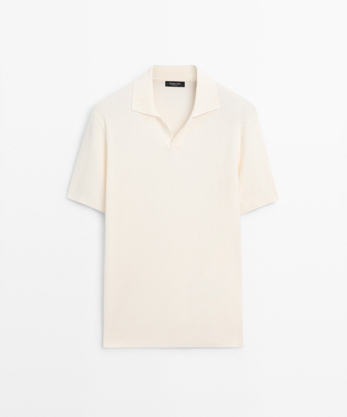 마시모두띠(MASSIMO DUTTI) 코튼 블렌드 브이넥 니트 폴로 셔츠