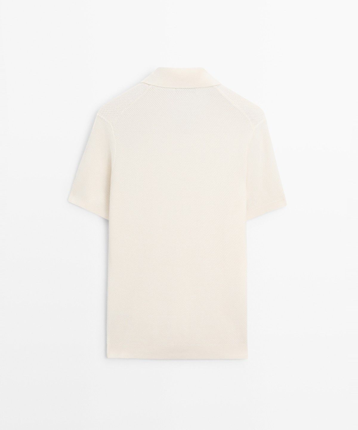 마시모두띠(MASSIMO DUTTI) 코튼 블렌드 브이넥 니트 폴로 셔츠