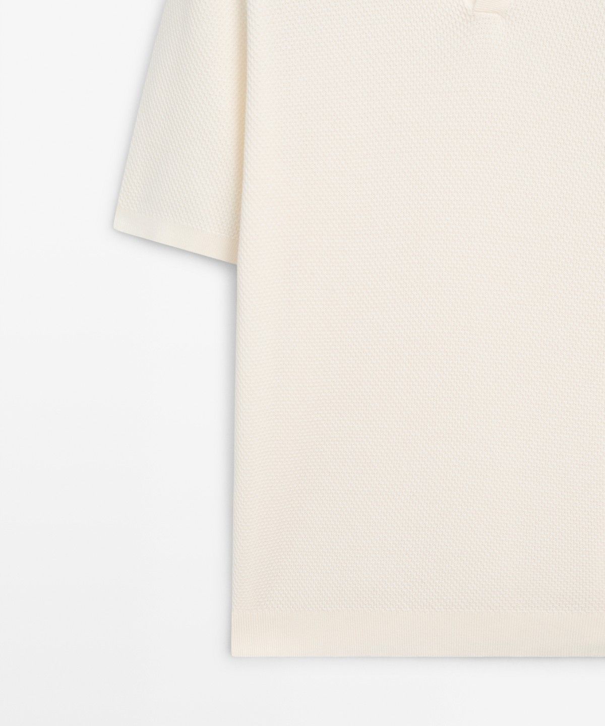 마시모두띠(MASSIMO DUTTI) 코튼 블렌드 브이넥 니트 폴로 셔츠