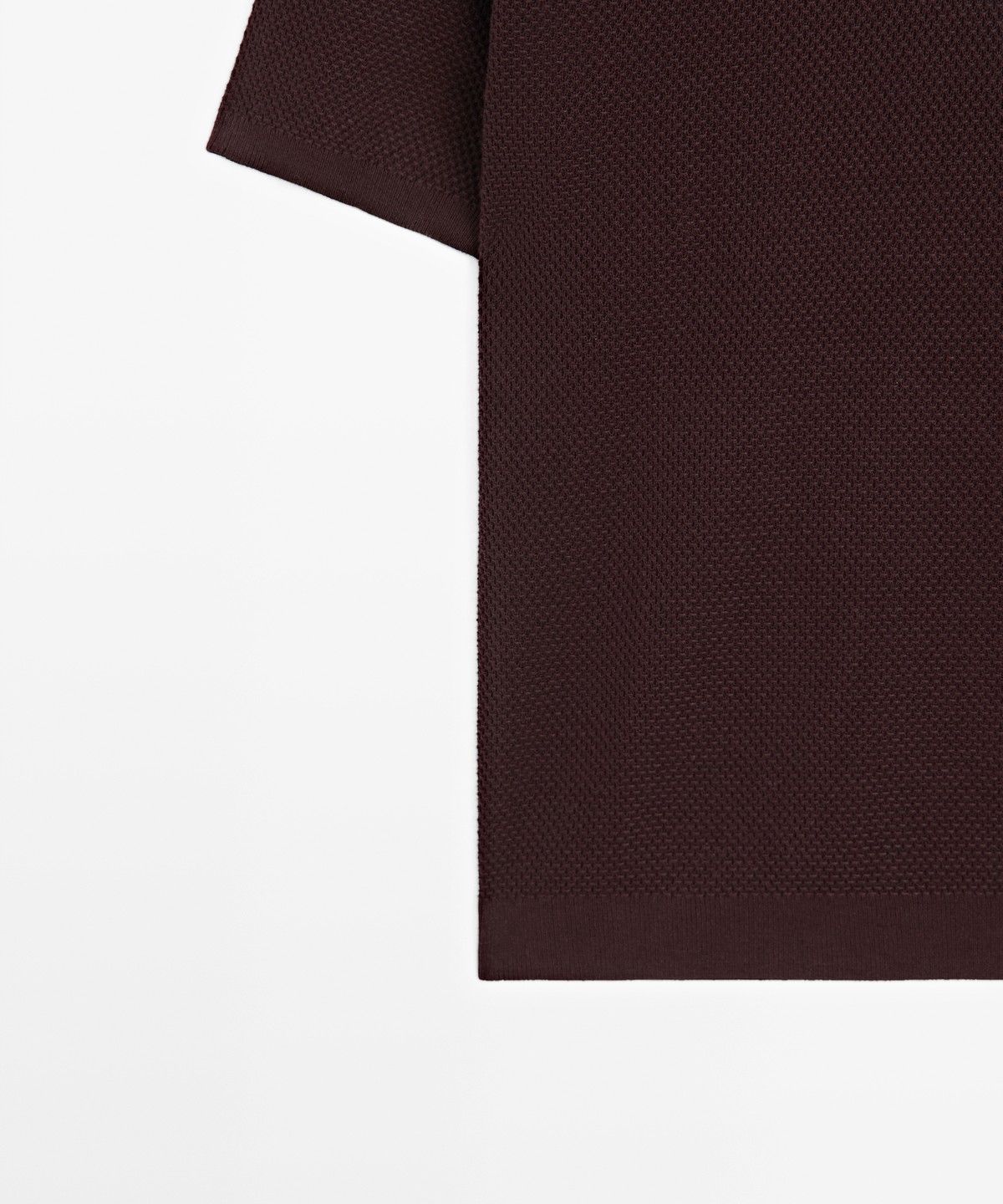 마시모두띠(MASSIMO DUTTI) 코튼 블렌드 브이넥 니트 폴로 셔츠
