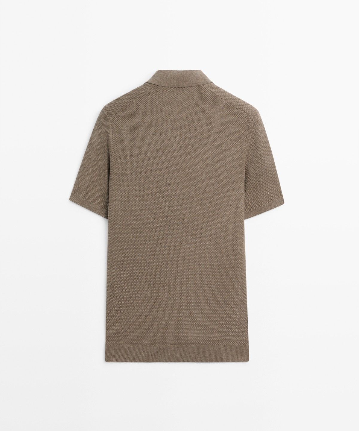 마시모두띠(MASSIMO DUTTI) 코튼 블렌드 브이넥 니트 폴로 셔츠
