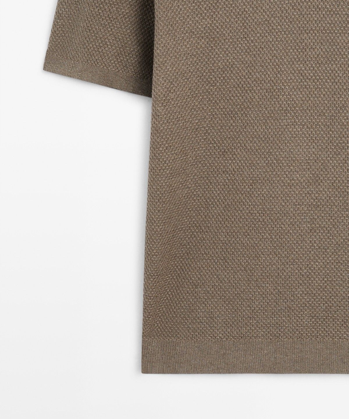 마시모두띠(MASSIMO DUTTI) 코튼 블렌드 브이넥 니트 폴로 셔츠