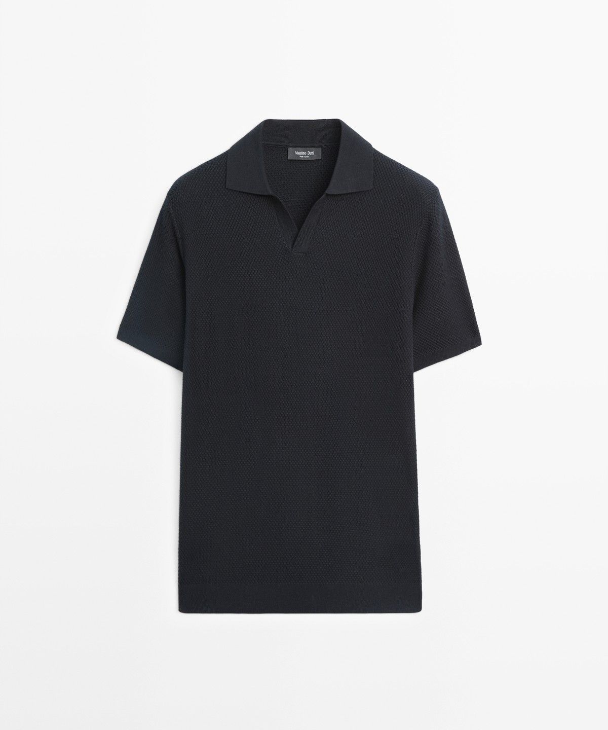 마시모두띠(MASSIMO DUTTI) 코튼 블렌드 브이넥 니트 폴로 셔츠
