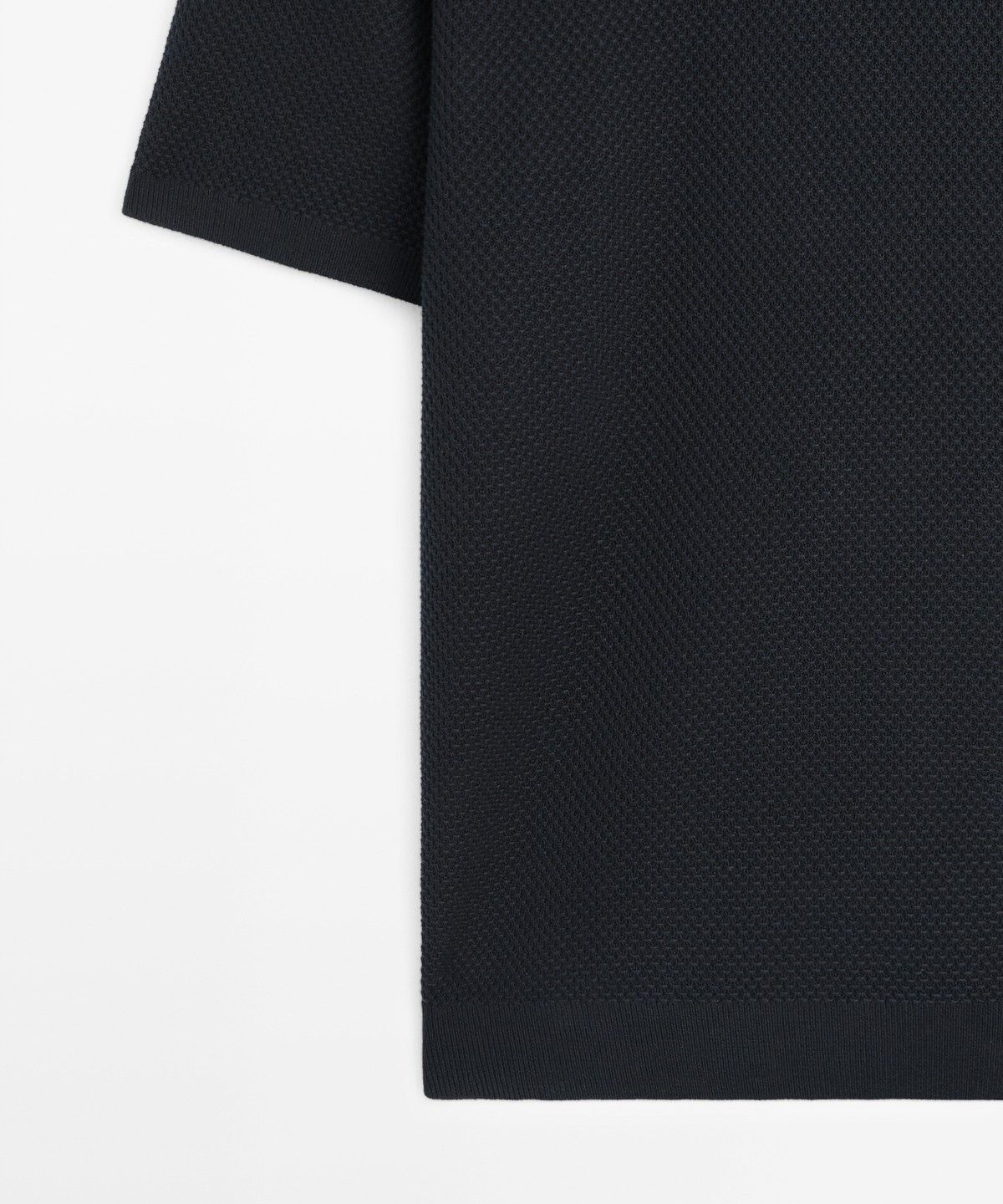 마시모두띠(MASSIMO DUTTI) 코튼 블렌드 브이넥 니트 폴로 셔츠