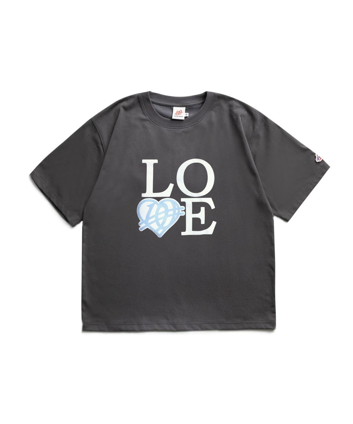 위얼드월드(WEIRDWORLD) BIG LOVE 하프 티셔츠 GREY