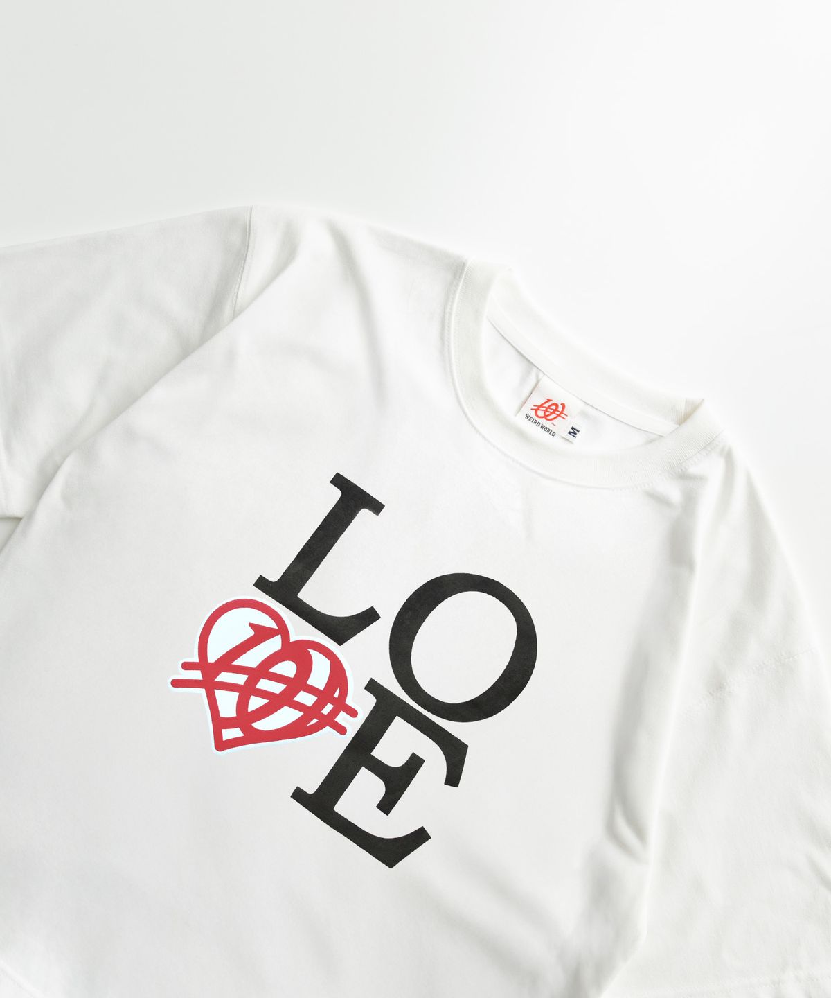 위얼드월드(WEIRDWORLD) BIG LOVE 하프 티셔츠 WHITE