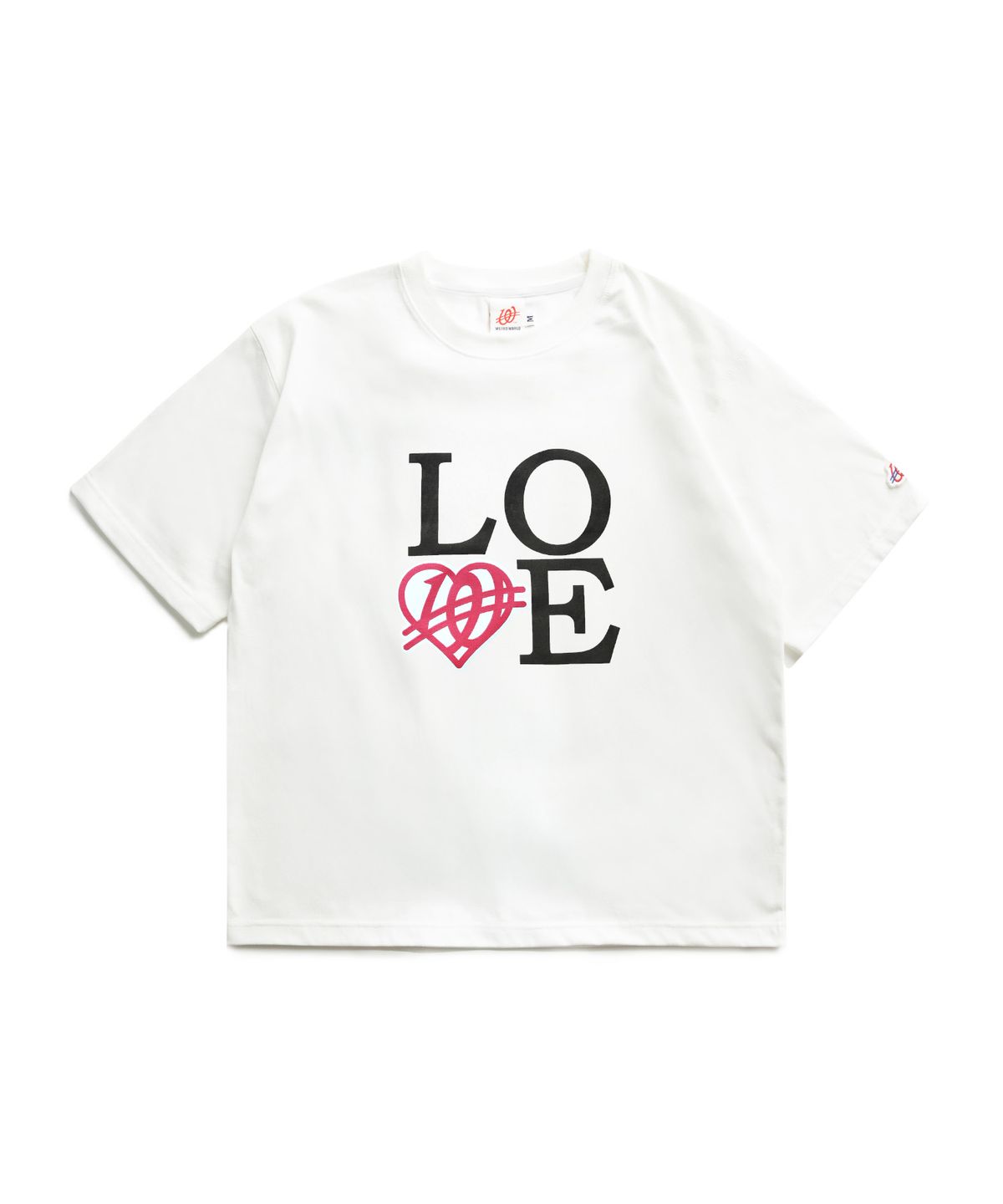 위얼드월드(WEIRDWORLD) BIG LOVE 하프 티셔츠 WHITE