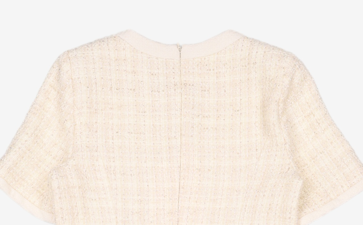 룩캐스트(LOOKAST) 아이보리 에이미 트위드 드레스 / IVORY AMY TWEED DRESS M