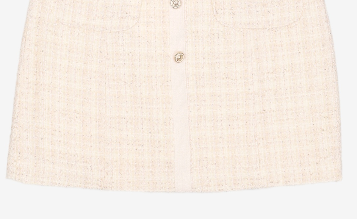 룩캐스트(LOOKAST) 아이보리 에이미 트위드 드레스 / IVORY AMY TWEED DRESS M