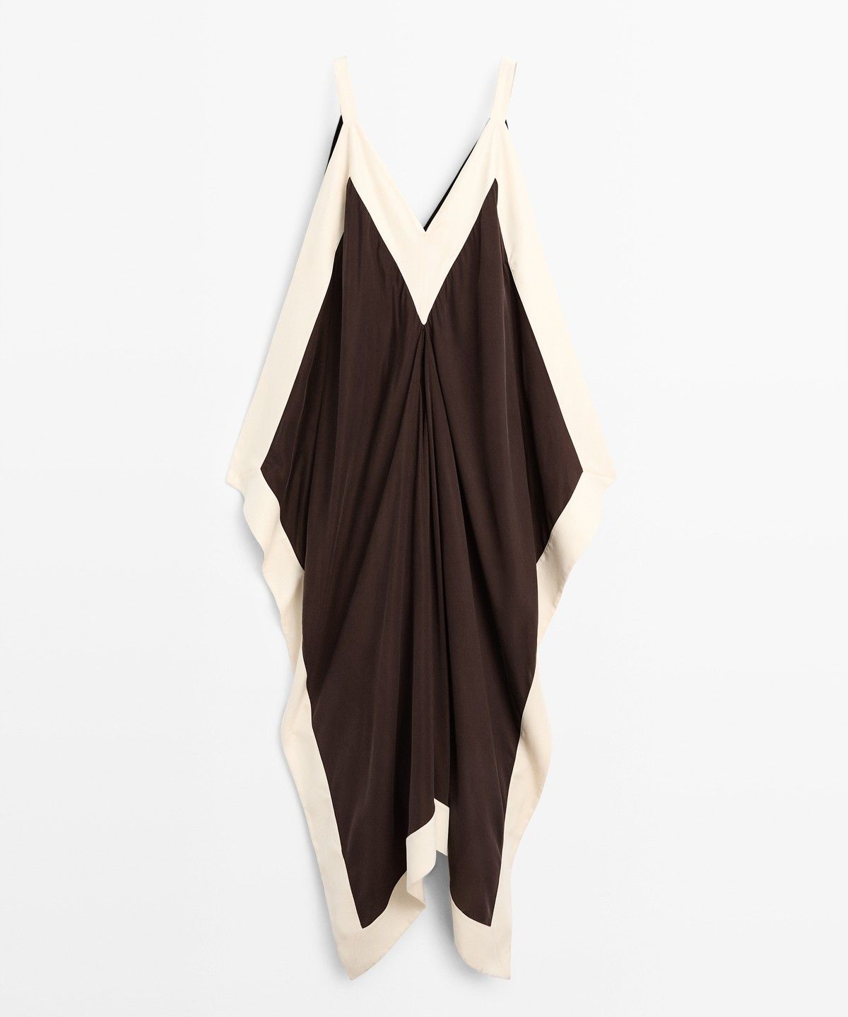 마시모두띠(MASSIMO DUTTI) 배색 디테일 플루이드 미디 원피스