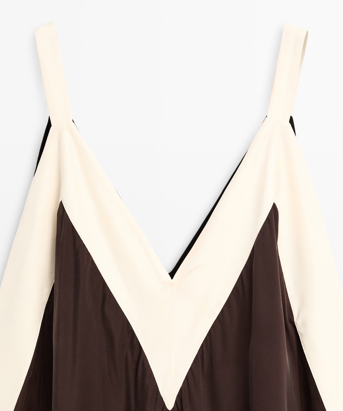 마시모두띠(MASSIMO DUTTI) 배색 디테일 플루이드 미디 원피스