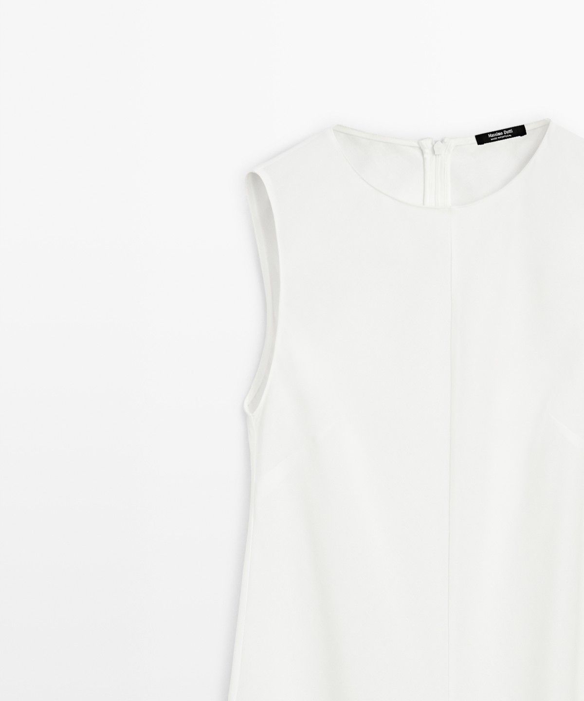 마시모두띠(MASSIMO DUTTI) 린넨 블렌드 플루이드 미디 드레스