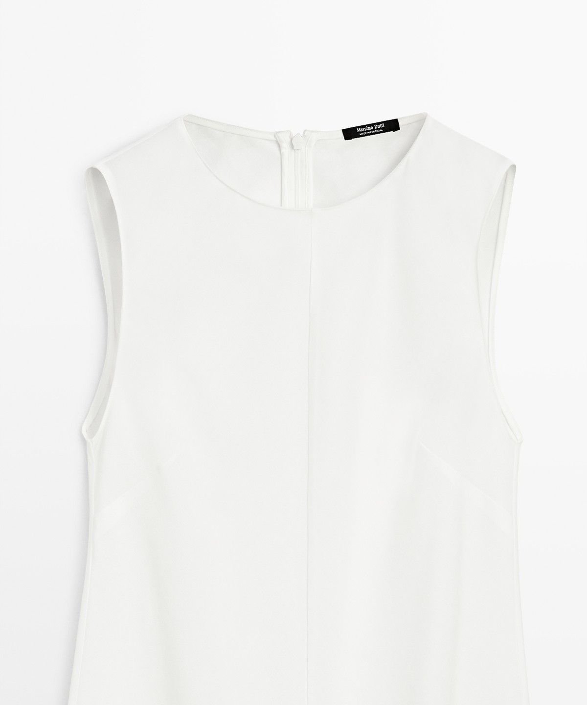 마시모두띠(MASSIMO DUTTI) 린넨 블렌드 플루이드 미디 드레스