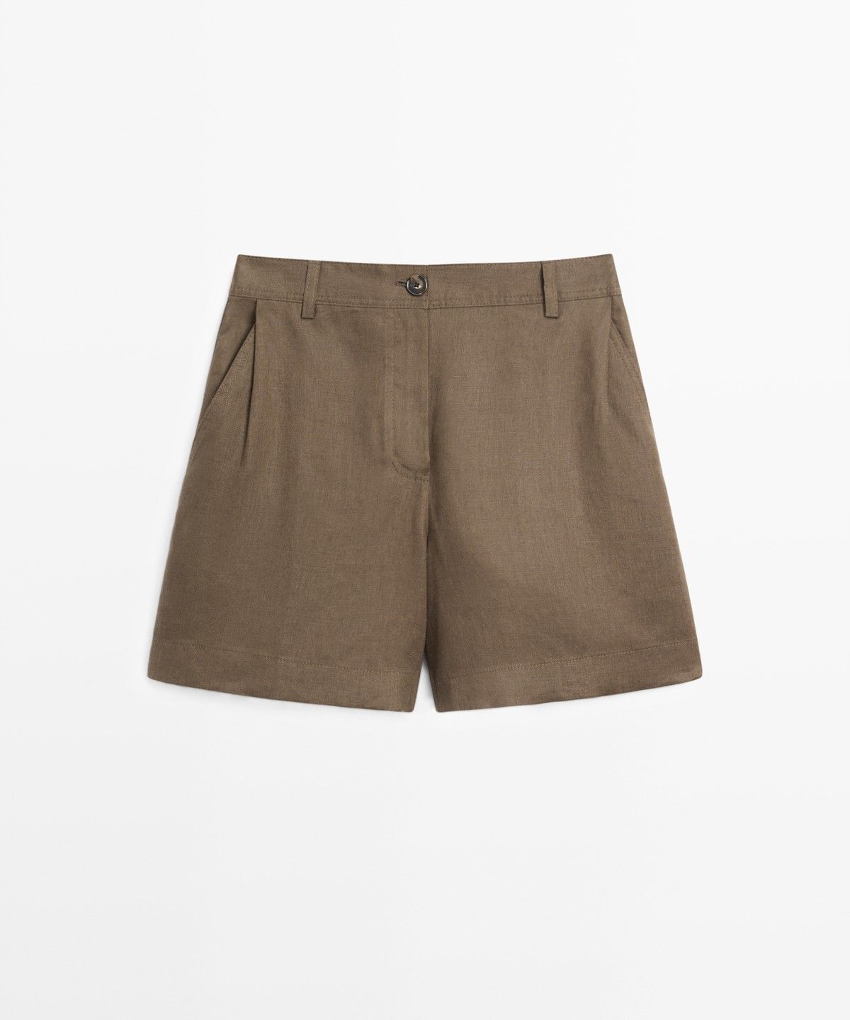 마시모두띠(MASSIMO DUTTI) 100% 린넨 플리츠 쇼츠