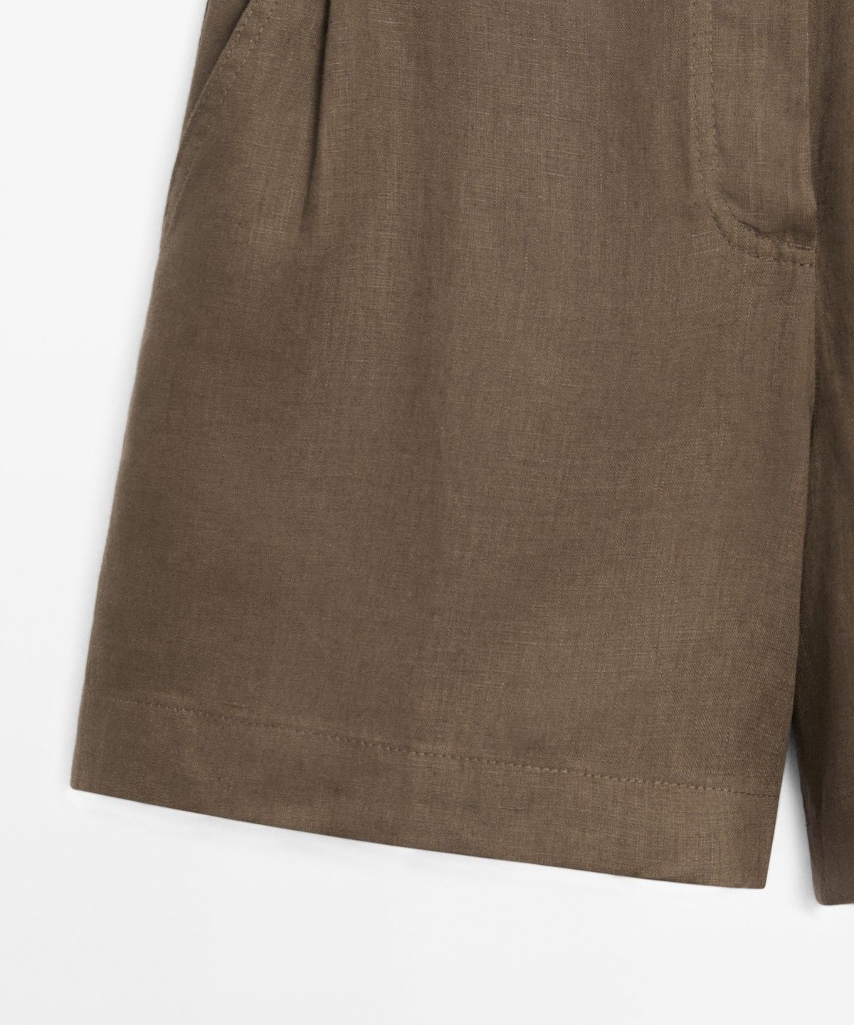 마시모두띠(MASSIMO DUTTI) 100% 린넨 플리츠 쇼츠